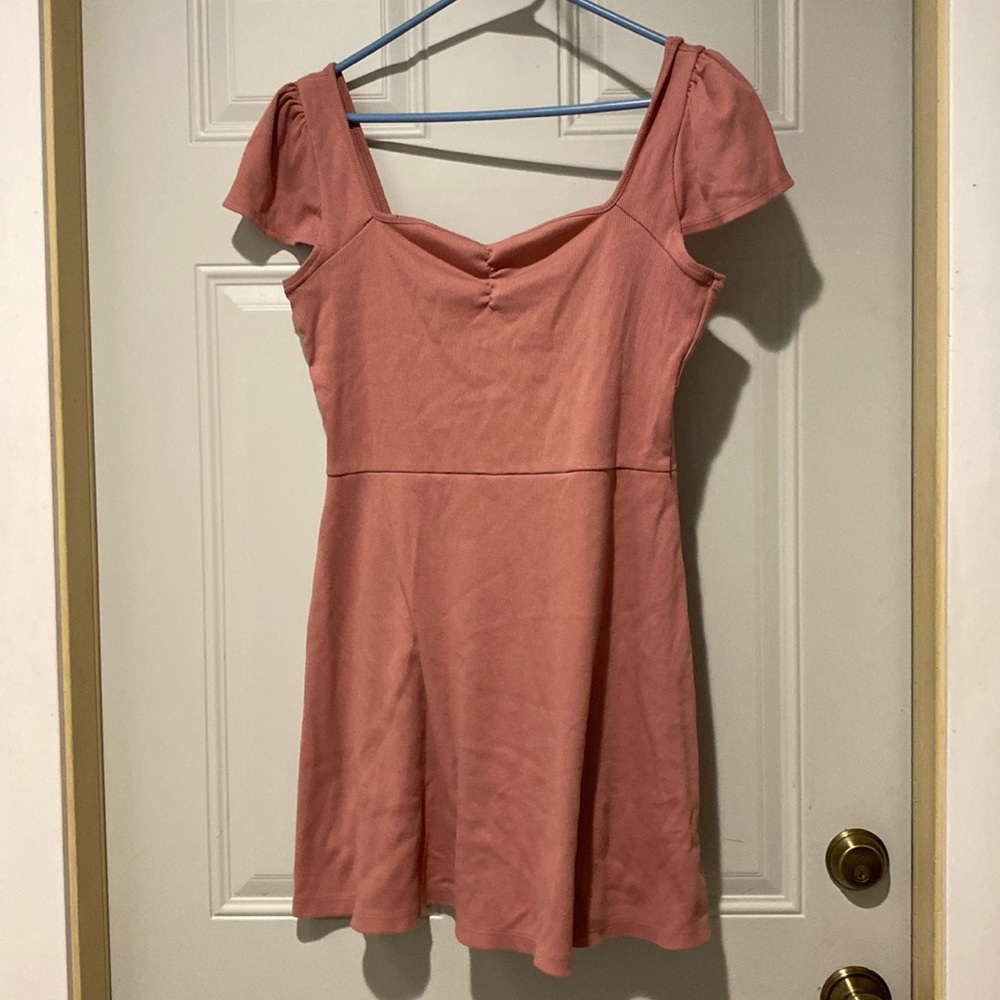 Wild Fable Mauve Cap Short Sleeve Fit and Flare Knit Skater Dress Size XL - Picture 1 of 3